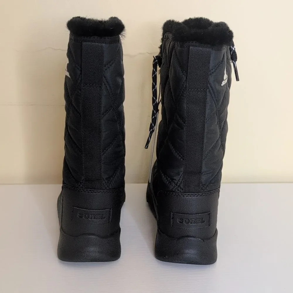Sorel 5.5 Whitney II Tall Lace Black Waterproof Winter Boots, NEW